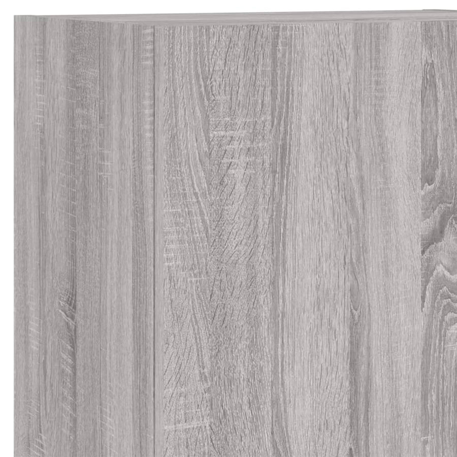 4-Delige Tv-Wandmeubelset Bewerkt Hout Grijs sonoma