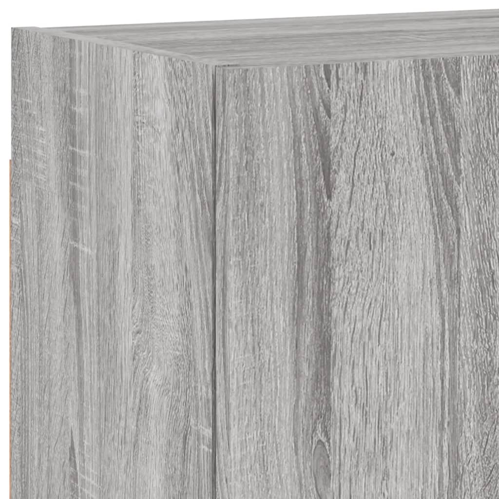 4-Delige Tv-Wandmeubelset Bewerkt Hout Grijs sonoma