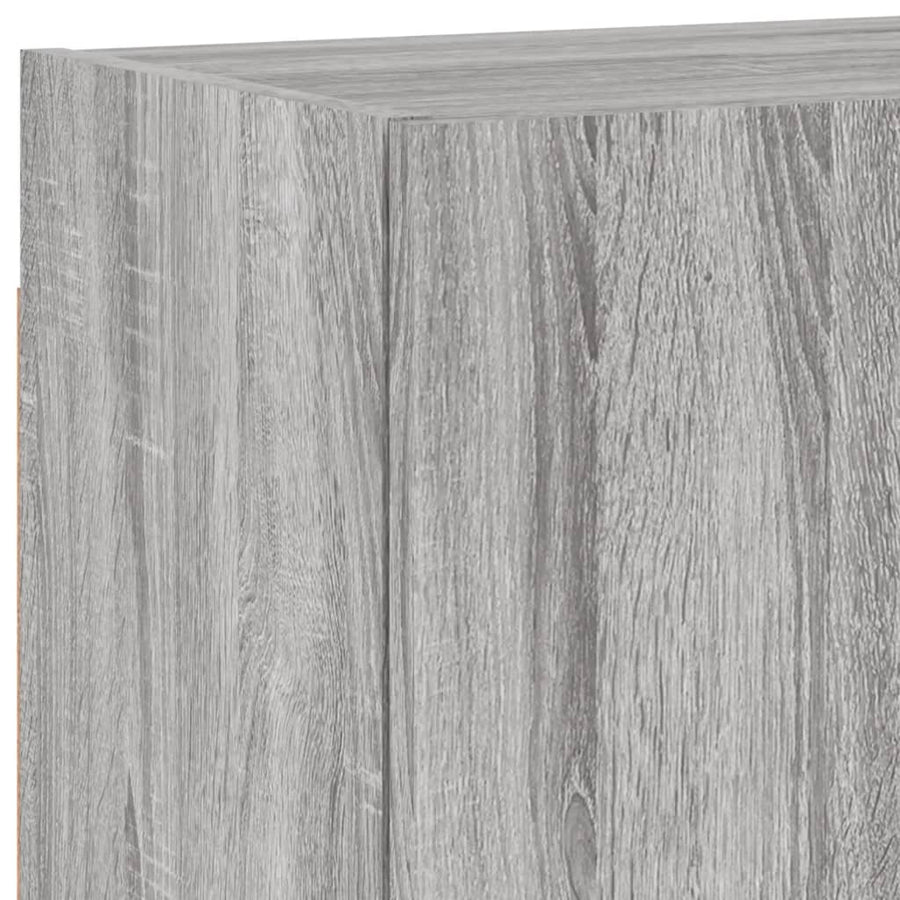 4-Delige Tv-Wandmeubelset Bewerkt Hout Grijs sonoma