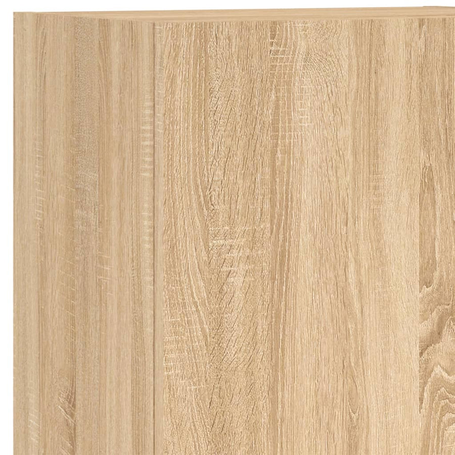 5-Delige Tv-Wandmeubelset Bewerkt Hout Kleurig Sonoma eiken