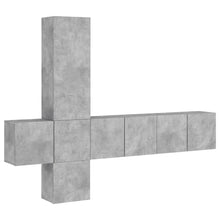 5-Delige Tv-Wandmeubelset Bewerkt Hout Betongrijs