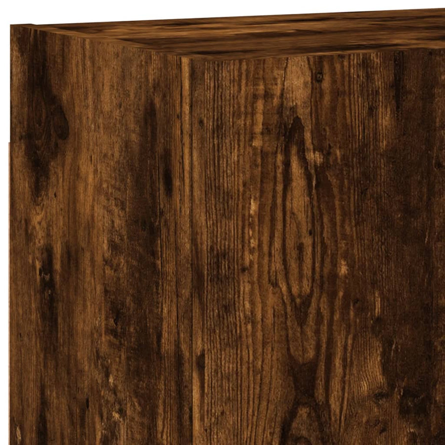5-Delige Tv-Wandmeubelset Bewerkt Hout Kleurig Gerookt eiken