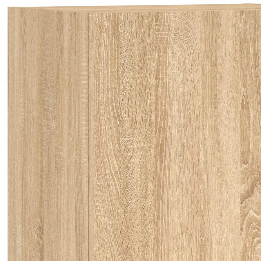 5-Delige Tv-Wandmeubelset Bewerkt Hout Kleurig Sonoma eiken