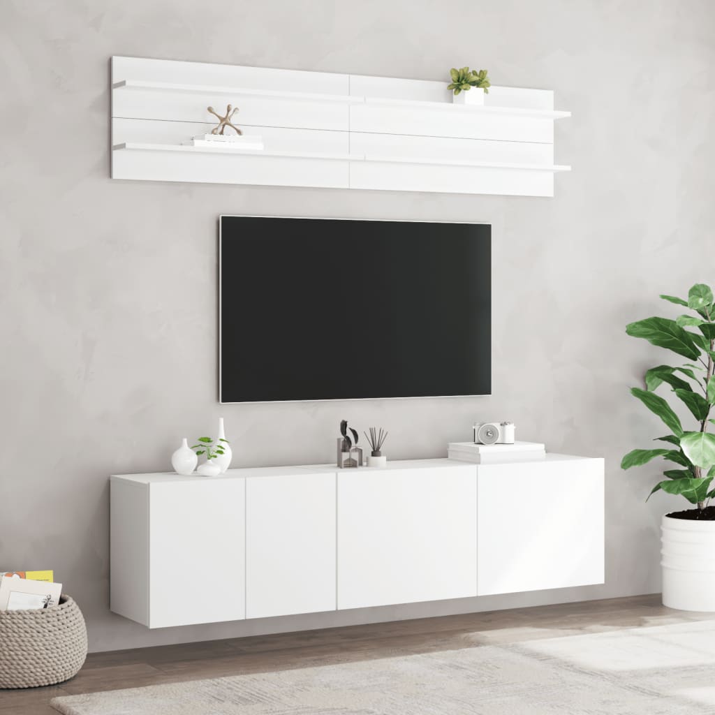 6-delige Tv-meubelset bewerkt hout wit
