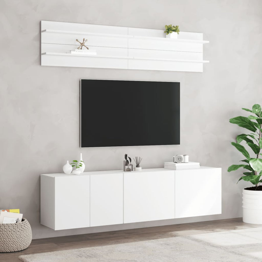 6-delige Tv-meubelset bewerkt hout wit