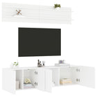 6-piece TV cabinet set, engineered wood, white