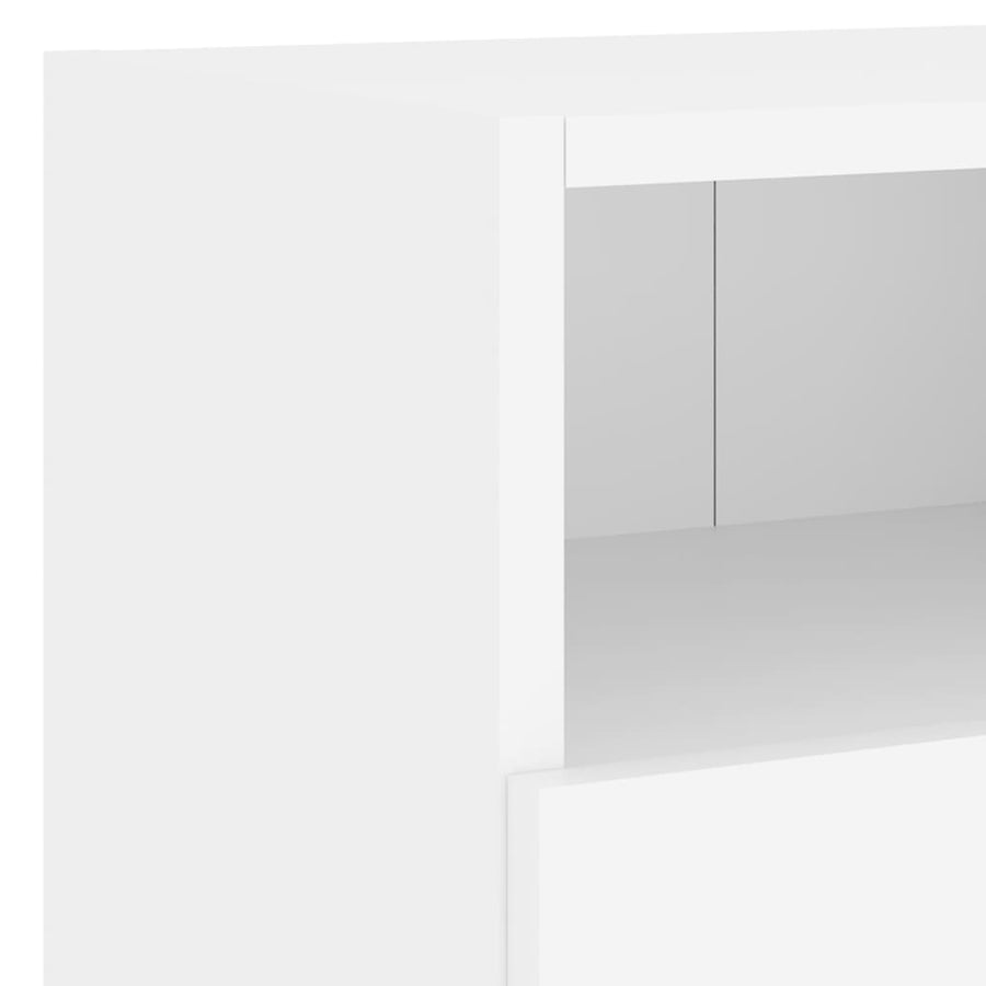 4-Delige Tv-Meubelset Bewerkt Hout Wit