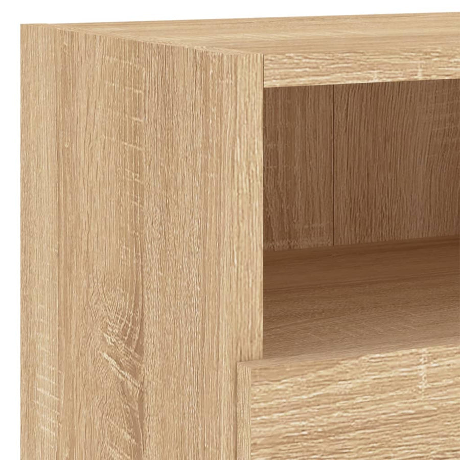 4-Delige Tv-Wandmeubelset Bewerkt Hout Kleurig Sonoma eiken