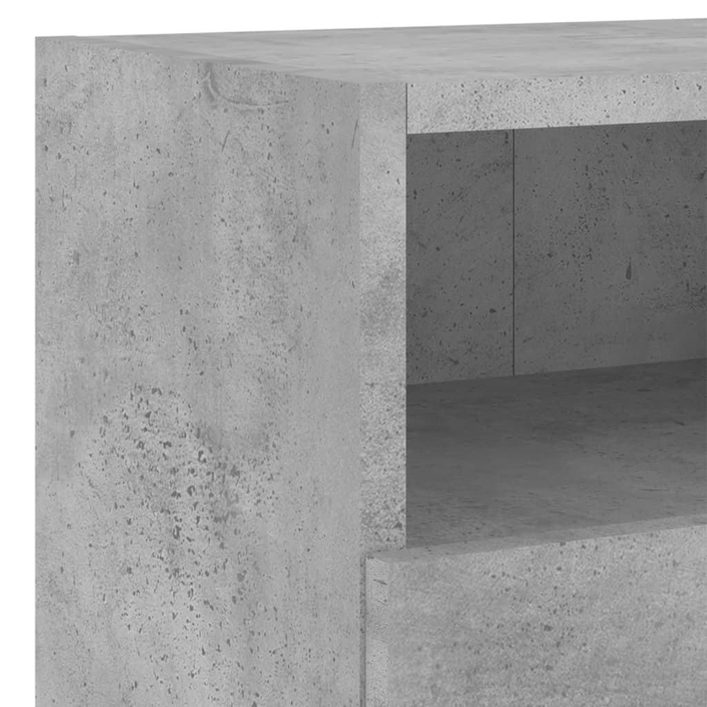 4-Delige Tv-Wandmeubelset Bewerkt Hout Betongrijs
