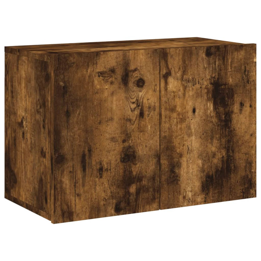 5-Delige Tv-Wandmeubelset Bewerkt Hout Kleurig Gerookt eiken