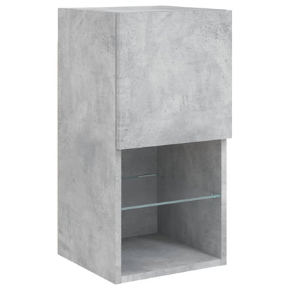 4-Delige Tv-Wandmeubelset Met Led-Verlichting Betongrijs