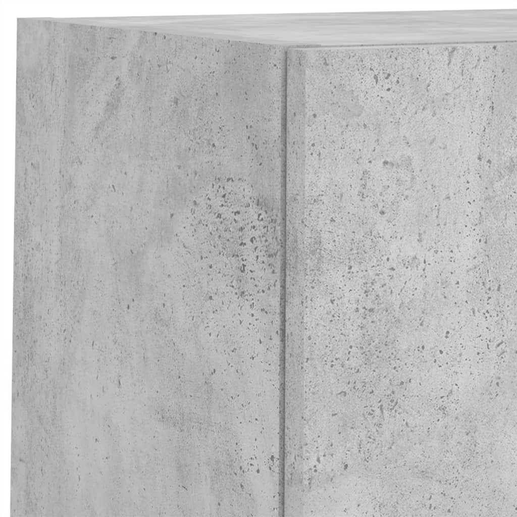 4-Delige Tv-Wandmeubelset Met Led-Verlichting Betongrijs