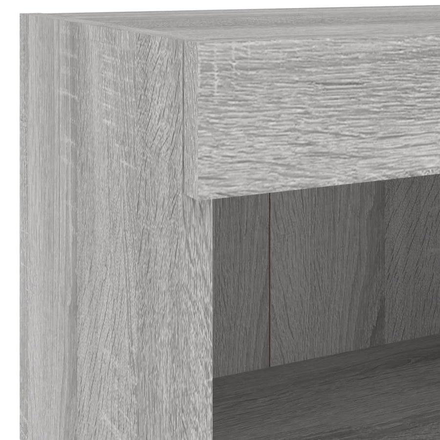 4-delige tv-wandmeubelset met LED-verlichting grijs sonoma
