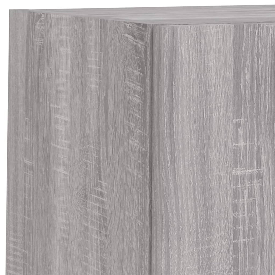 4-delige tv-wandmeubelset met LED-verlichting grijs sonoma