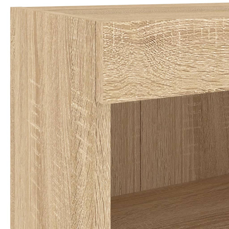 4-Delige Tv-Wandmeubelset Met Led-Verlichting Kleur Sonoma eiken