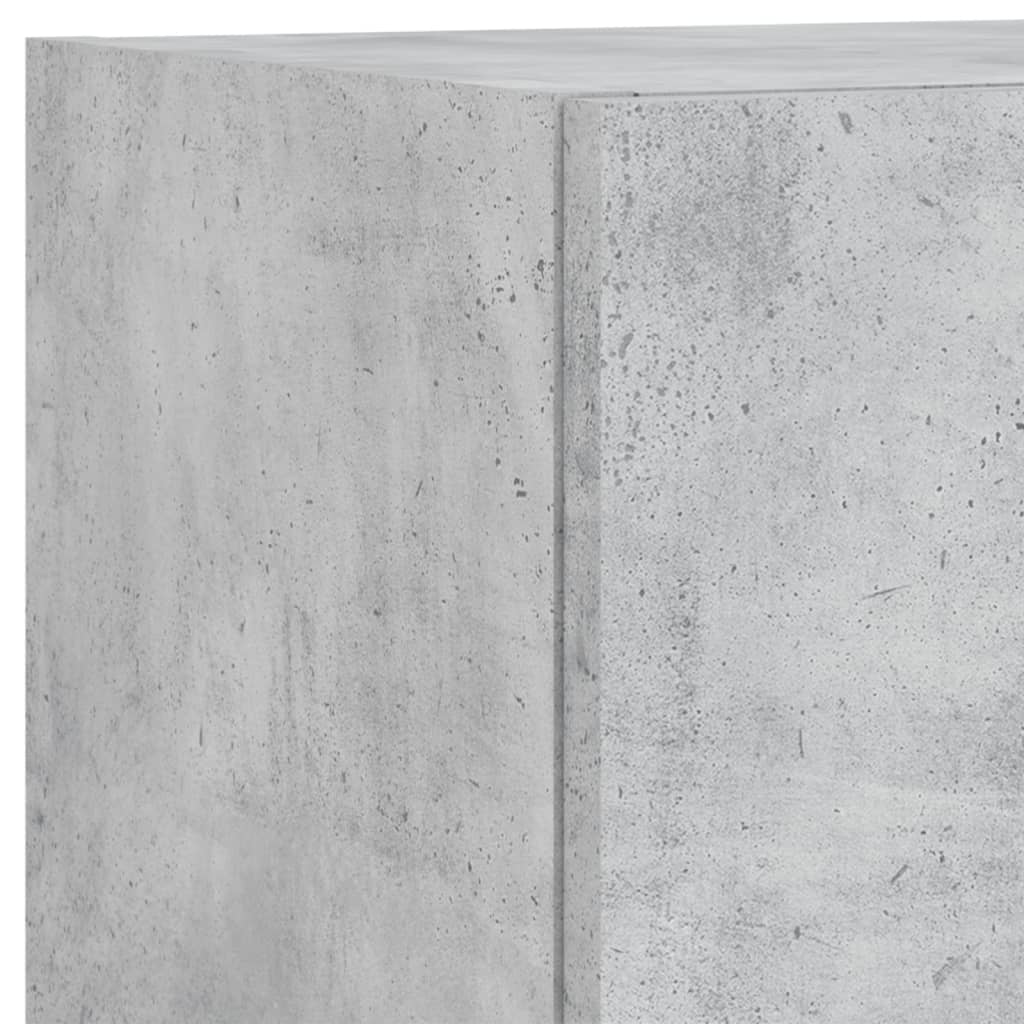 4-delige tv-wandmeubelset met LED-verlichting betongrijs