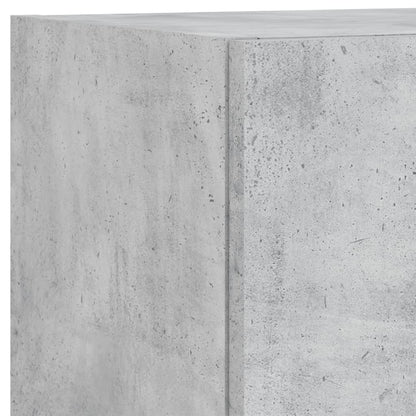4-delige tv-wandmeubelset met LED-verlichting betongrijs
