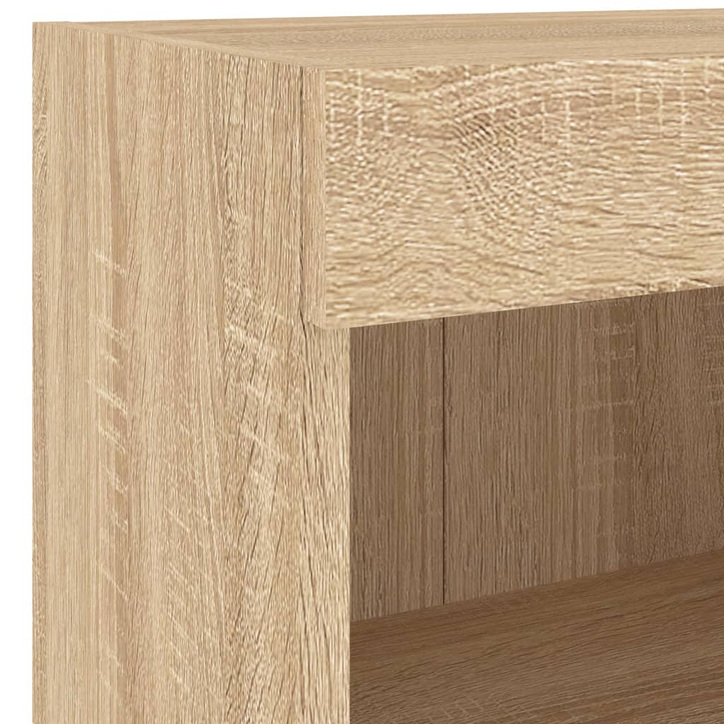 -Delige Tv-Wandmeubelset Met Led Bewerkt Hout Sonoma eiken