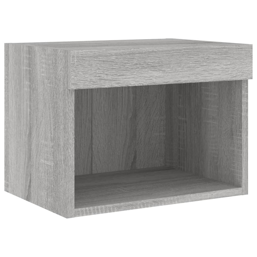 -Delige Tv-Wandmeubelset Met Led Bewerkt Hout Grijs sonoma