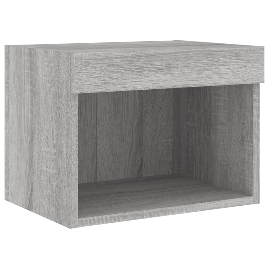 8-delige Tv-wandmeubelset met LED bewerkt hout grijs sonoma