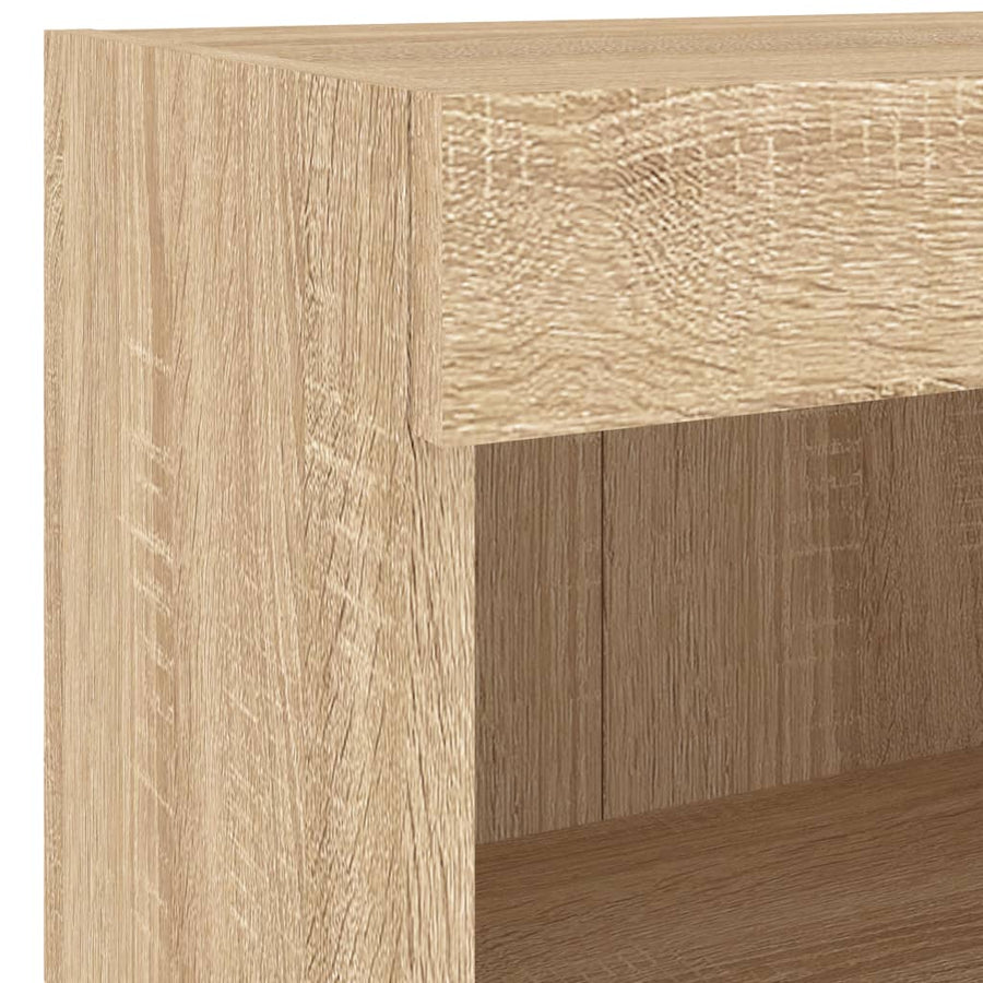 5-Delige Tv-Wandmeubelset Met Led Bewerkt Hout Sonoma eiken