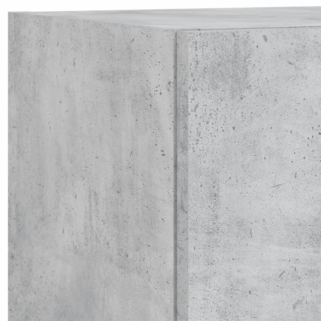 5-delige Tv-wandmeubelset met LED bewerkt hout betongrijs