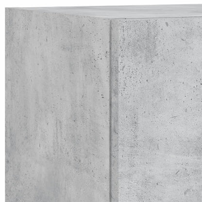 5-delige Tv-wandmeubelset met LED bewerkt hout betongrijs