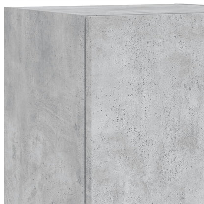 -Delige Tv-Wandmeubelset Met Led Bewerkt Hout Betongrijs