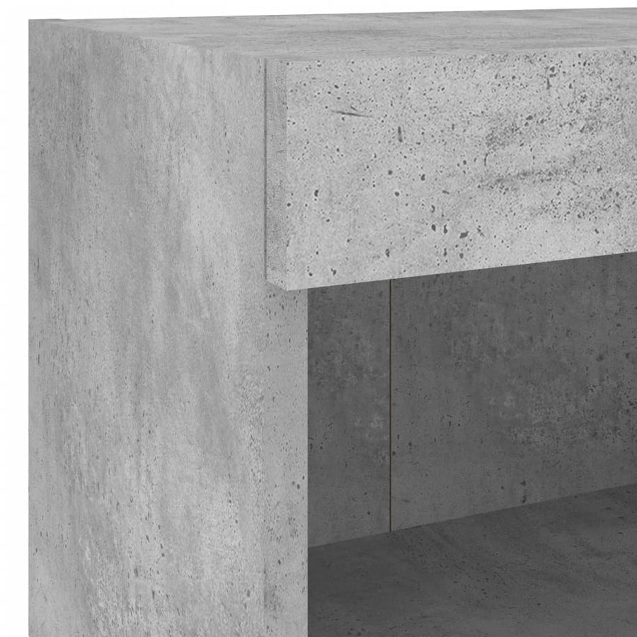-Delige Tv-Wandmeubelset Met Led Bewerkt Hout Betongrijs