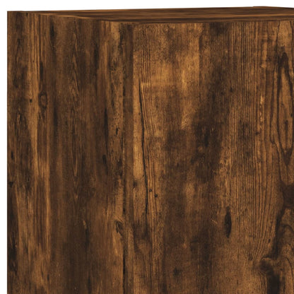 -Delige Tv-Wandmeubelset Met Led Bewerkt Hout Gerookt eiken