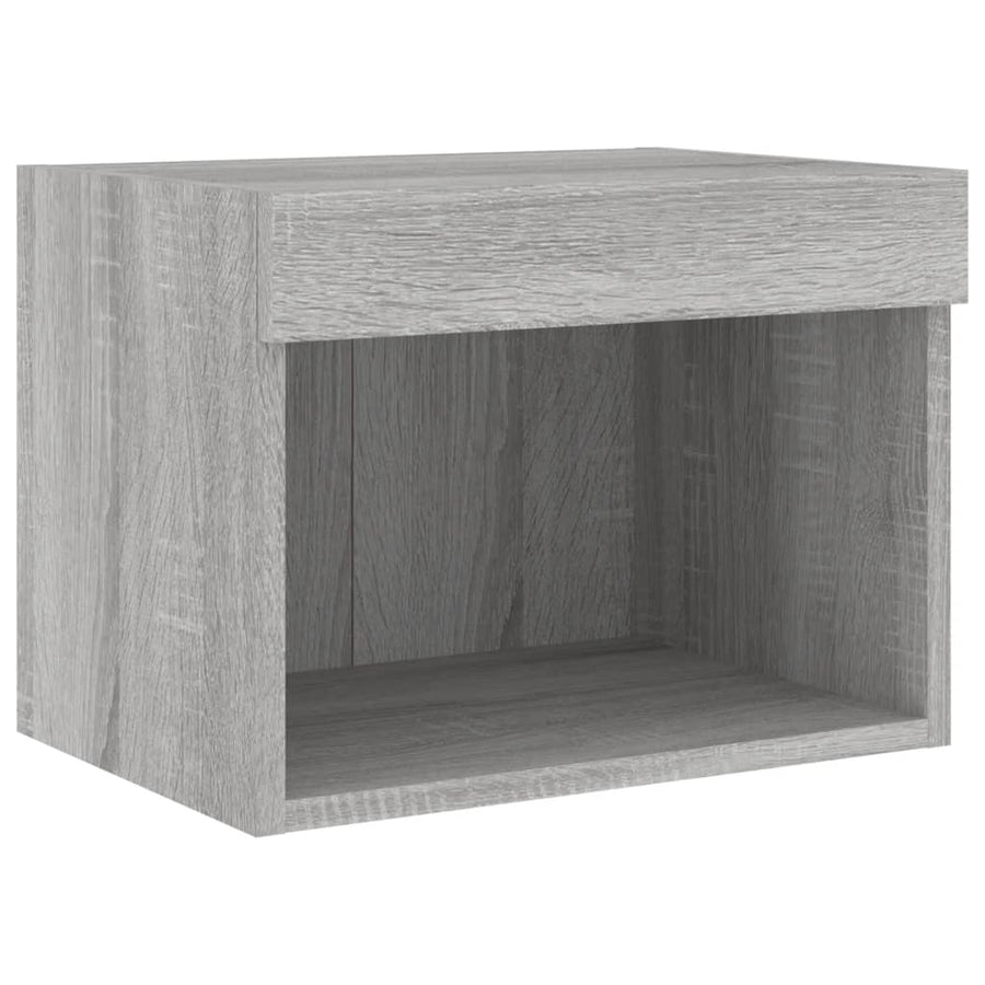-Delige Tv-Wandmeubelset Met Led Eikenkleurig Grijs sonoma