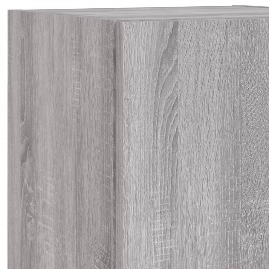 -Delige Tv-Wandmeubelset Met Led Eikenkleurig Grijs sonoma