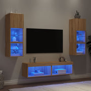 Tv-wandmeubelset 6 delen bewerkt hout sonoma eiken