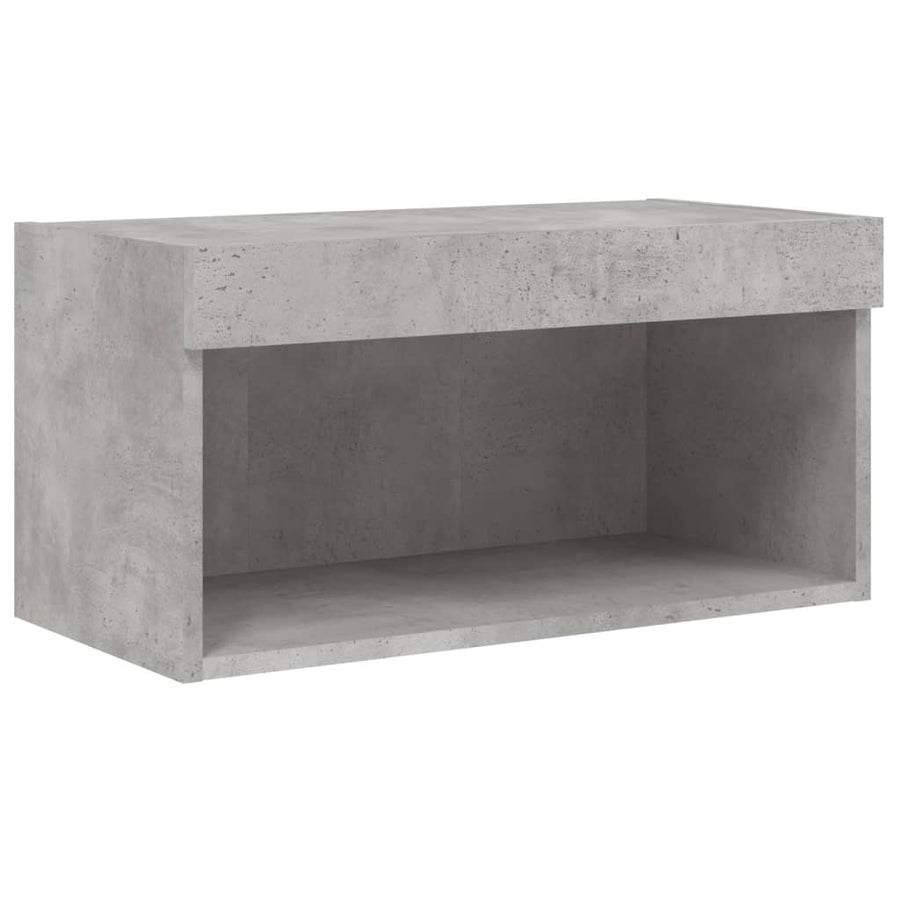 6-Delige Tv-Wandmeubelset Met Led Bewerkt Hout Betongrijs