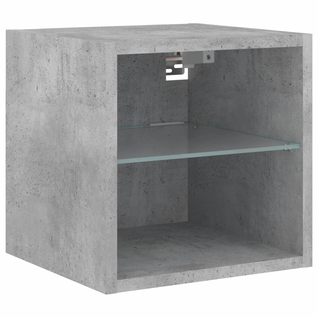 6-Delige Tv-Wandmeubelset Met Led Bewerkt Hout Betongrijs