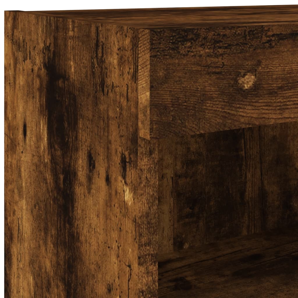 6-Delige Tv-Wandmeubelset Met Led Bewerkt Hout Gerookt eiken