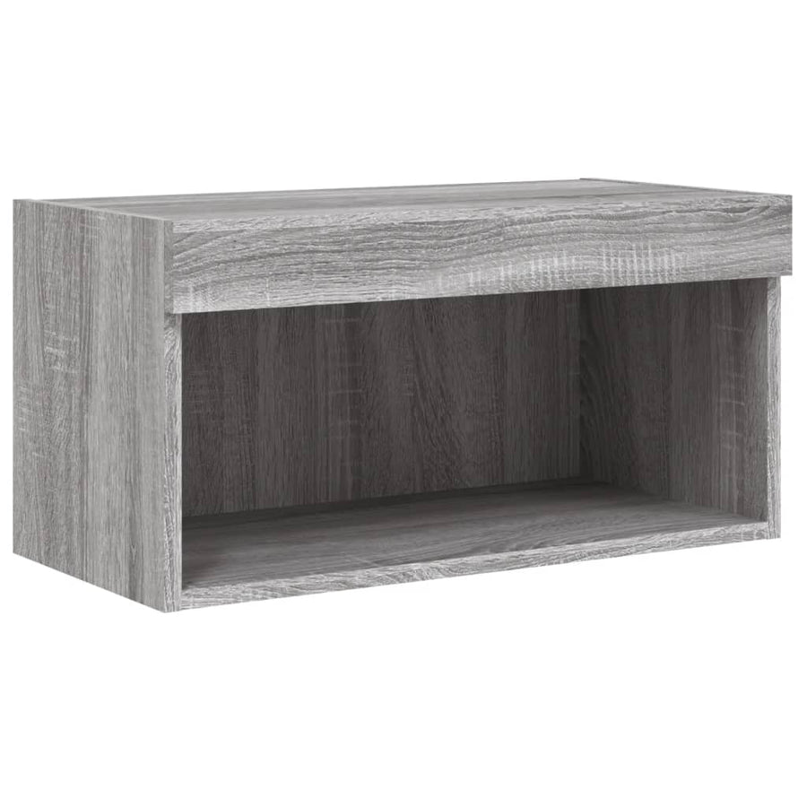 6-delige Tv-wandmeubelset met LED grijs sonoma eikenkleurig