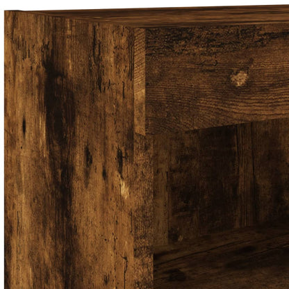 6-delige tv-wandmeubelset met LED bewerkt hout gerookt eiken