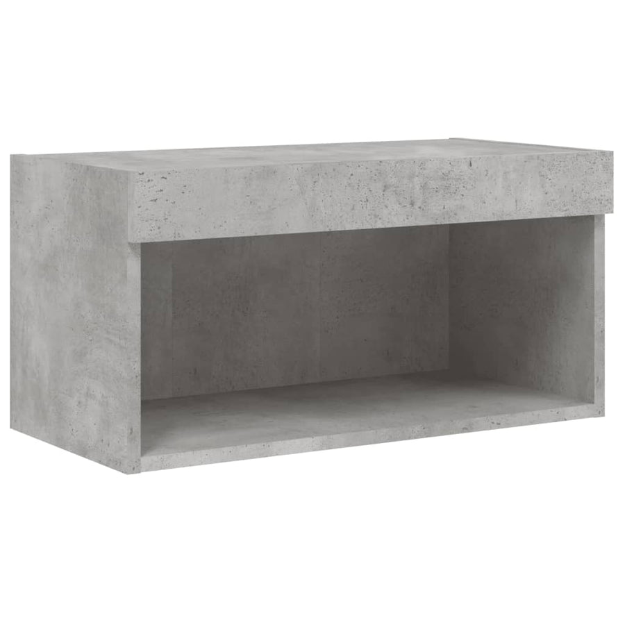 8-Delige Tv-Wandmeubelset Met Led Bewerkt Hout Betongrijs