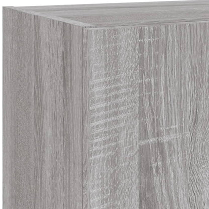 4-delige Tv-wandmeubelset met LED bewerkt hout grijs sonoma