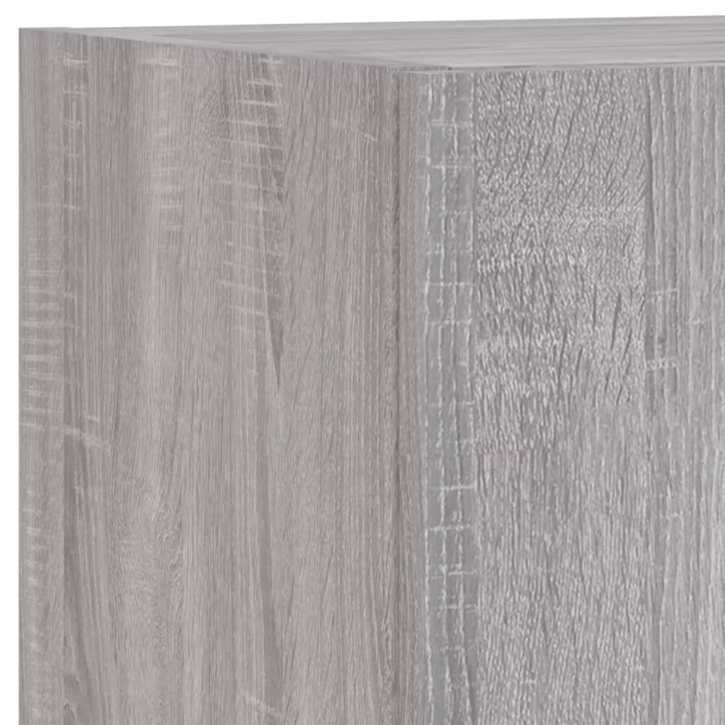 4-delige Tv-wandmeubelset met LED bewerkt hout grijs sonoma
