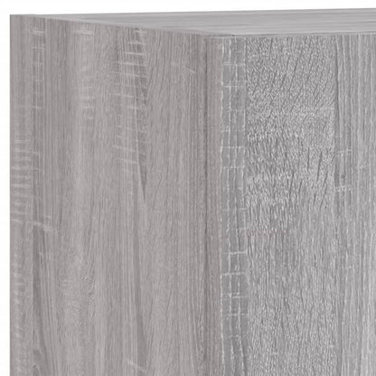 4-delige Tv-wandmeubelset met LED bewerkt hout grijs sonoma