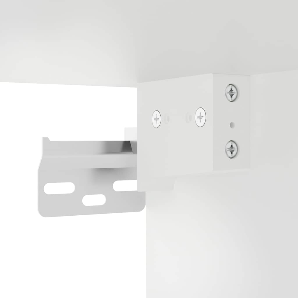 5-delige Tv-wandmeubelset met LED-verlichting bewerkt hout wit