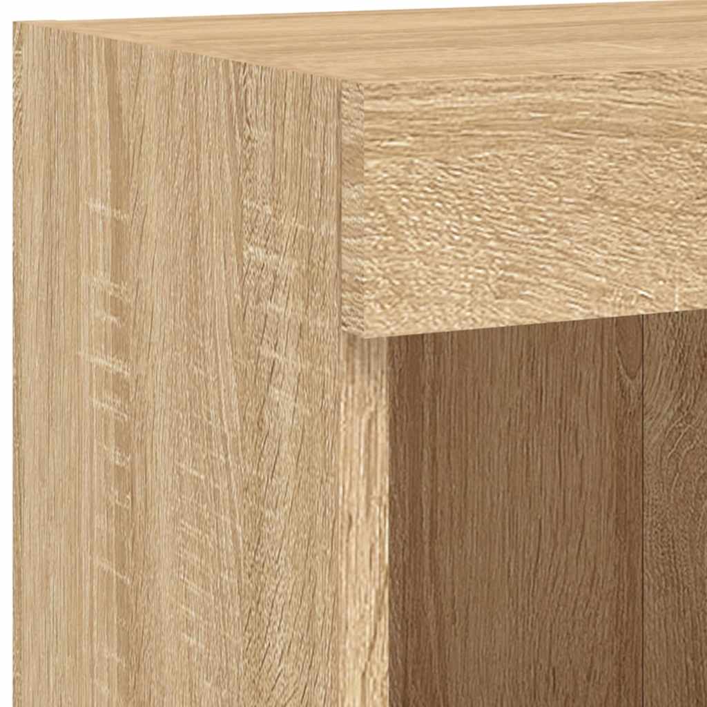 5-delige Tv-wandmeubelset met LED bewerkt hout sonoma eiken