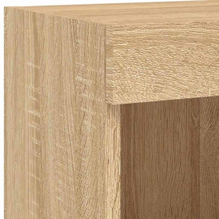 5-delige Tv-wandmeubelset met LED bewerkt hout sonoma eiken