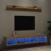 Tv-wandmeubelset 5-delig bewerkt hout sonoma eiken
