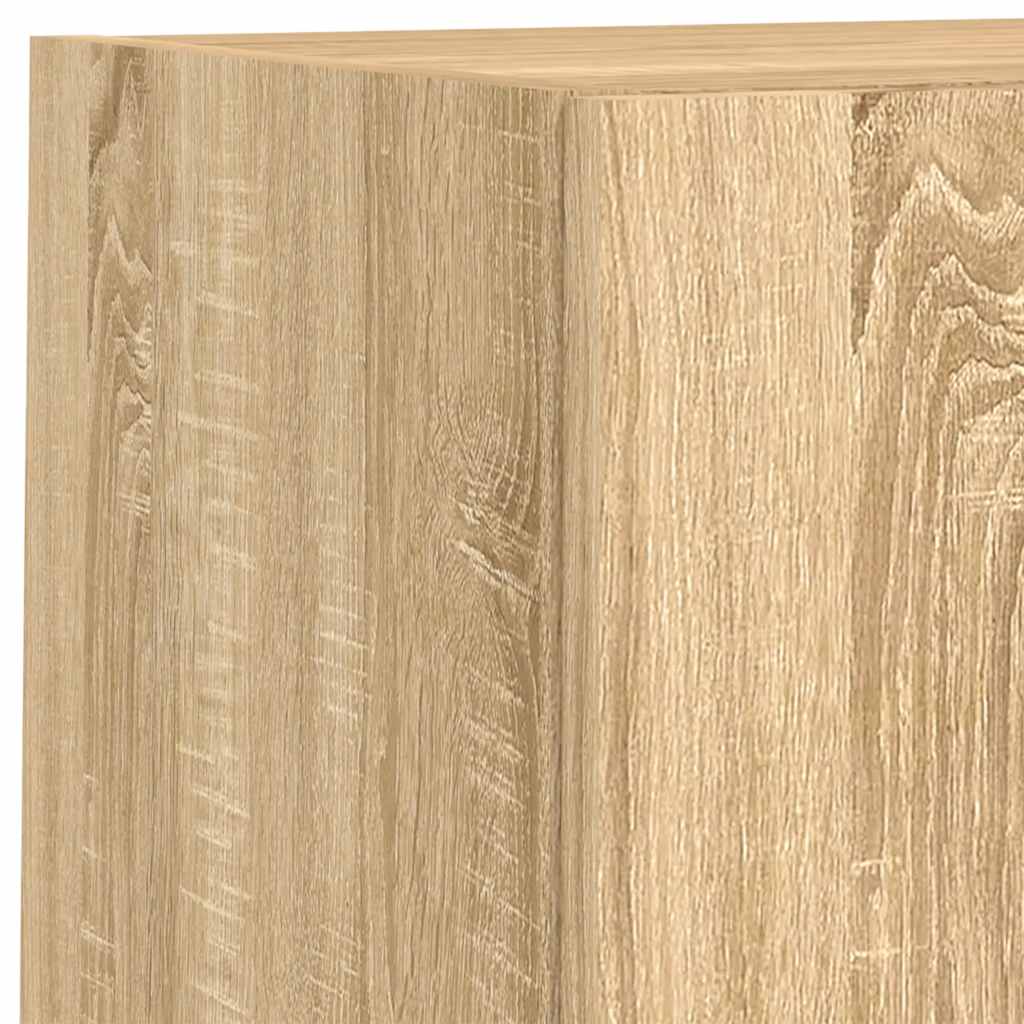 6-delige Tv-wandmeubelset met LED bewerkt hout sonoma eiken