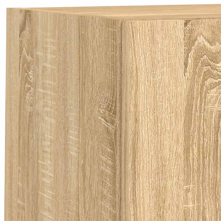 6-delige Tv-wandmeubelset met LED bewerkt hout sonoma eiken