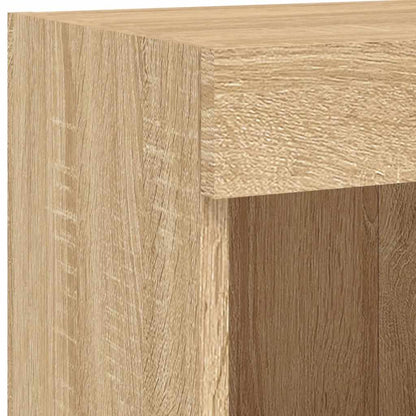 6-delige Tv-wandmeubelset met LED bewerkt hout sonoma eiken