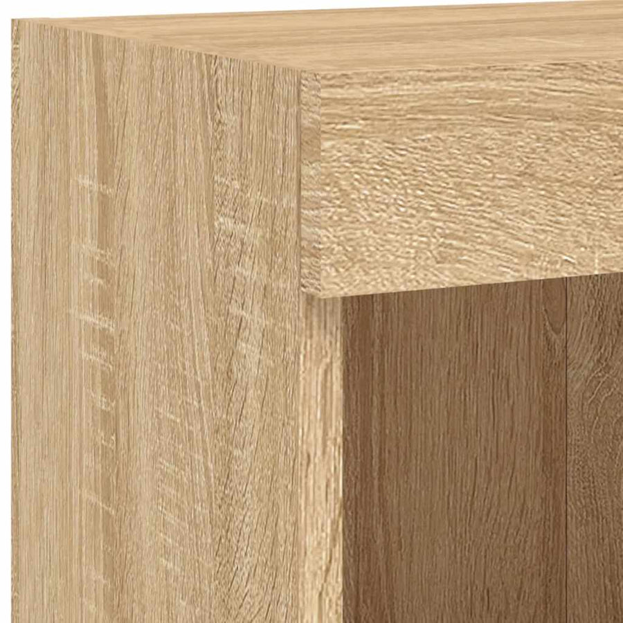 6-delige Tv-wandmeubelset met LED bewerkt hout sonoma eiken